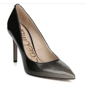Sam Edelman Hazel Pointed Toe Pumps  8 Shimmery Black Silver New with Defects